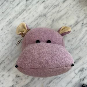 New Wool Purple Hippo Wall Hanging by Cupcakes and Cartwheels